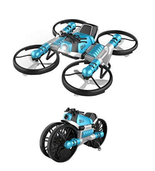 2-in-1 Transforming Motorcycle and 2.4G RC Quadcopter Drone