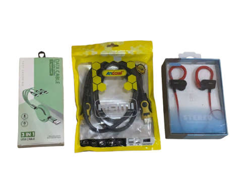 Ezra Wireless Over Ear Headphones + 1.5m HDMI Cable + 3 in 1 Data Charging Cable