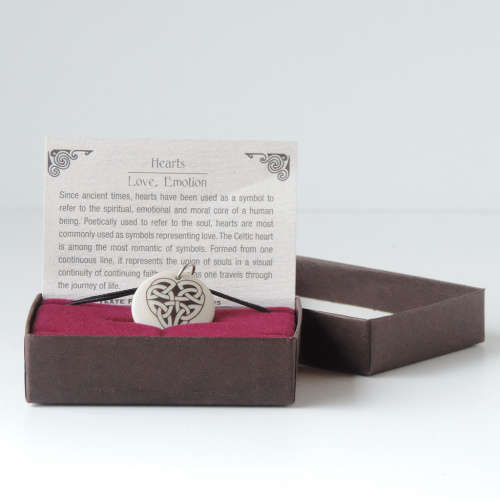 Celtic art, heart design ceramic pendant. Handcrafted porcelain jewellery.