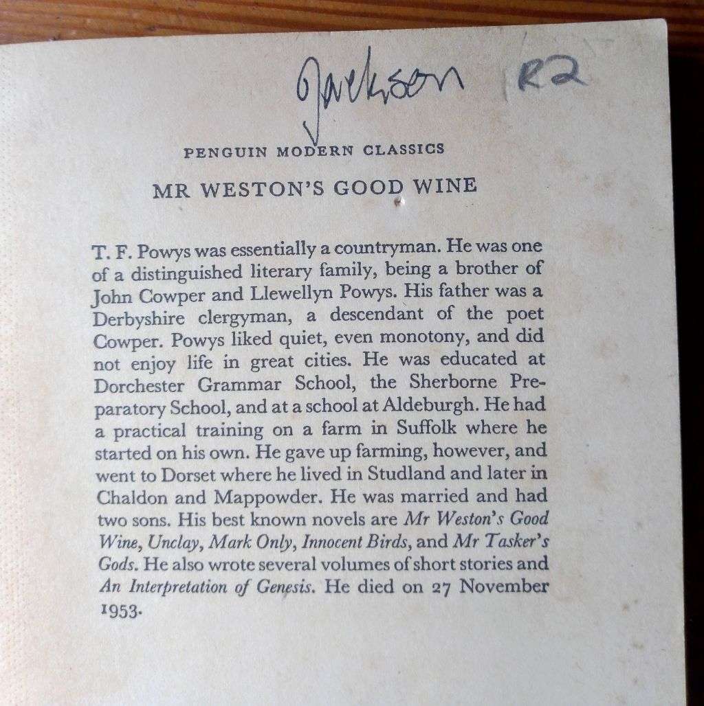 Mr Weston`s Good Wine by T.F. Powys