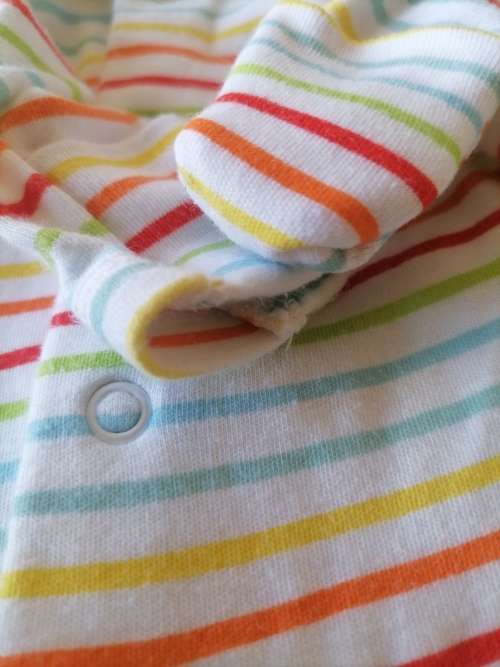 Rainbow striped babygrow for prem / tiny baby