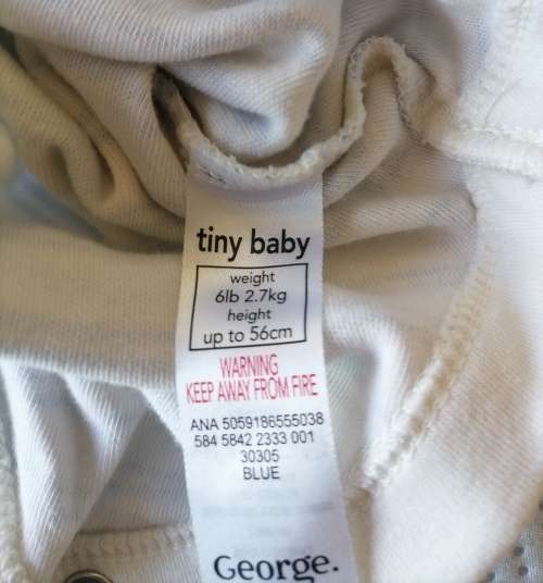 Rainbow striped babygrow for prem / tiny baby