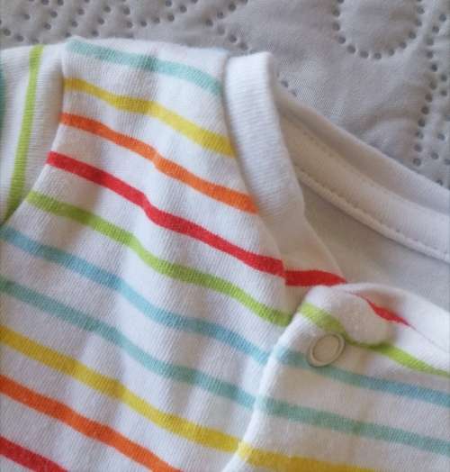 Rainbow striped babygrow for prem / tiny baby