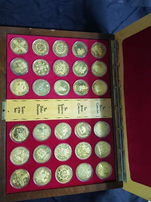 Cape Coin Heritage coin collection set with 30 gold plated sterling silver medallions