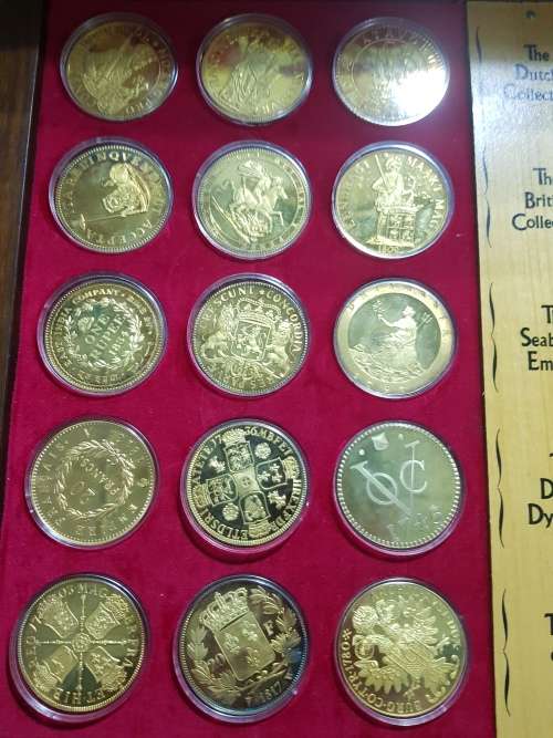 Cape Coin Heritage coin collection set with 30 gold plated sterling silver medallions