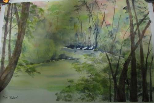 SHORT PERIOD SPECIAL - Fairy Glen by Nick Stobart - Watercolour - 52x34cm