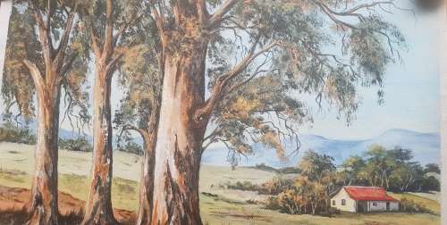 HOME IN THE BUSH - MIXED MEDIA PAINTING by FINCHAM