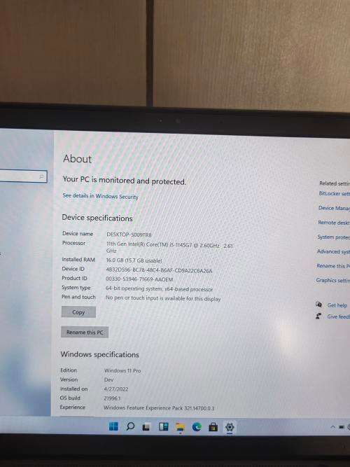 Lenovo Thinkpad X13 Gen2 | Core i5 | 11th Gen | 16GB DDR4 Ram | 256SSD | 13.3 FHD | Warranty