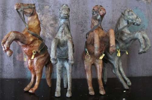 BOX SPECIAL - LEATHER HORSE`S FIGURINES
