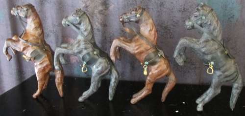 BOX SPECIAL - LEATHER HORSE`S FIGURINES