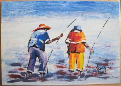 FISHERMAN - ACRYLIC PAINTNG BY REGIS