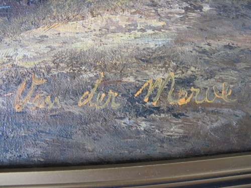 LANDSCAPE - FRAMED OIL PAINTING BY VAN DE MERWE