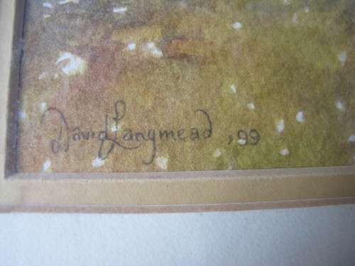 WATERCOLOR PAINTING FREAMED BEHIND GLASS BY DAVID LANGMEAD `99