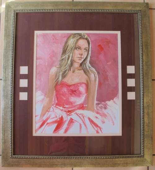 REDISH - OIL PAINTING FRAMED BEHINED GLASS BY DANIE CRONJIE