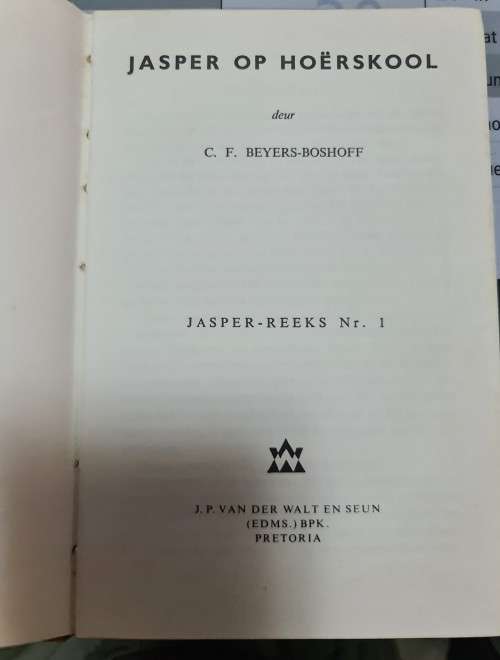 Jasper op Ho`erskool, C F Beyers-Boshoff