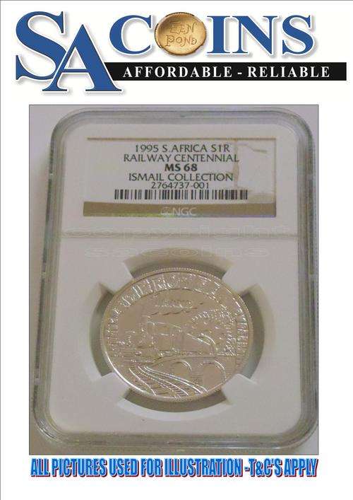 **UNC-MS68** PROTEA TRAIN**1995 SILVER S1R **MS68**-NGC GRADED HIGH VALUE THE HIGHEST GRADE POP2