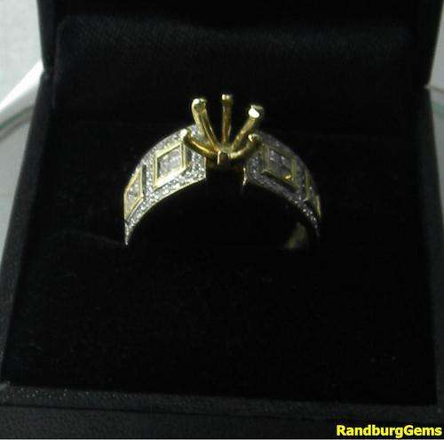 UNREAL !!! SOLID HEAVY 14 KT S/MOUNT  Y/GOLD SETTING COVERED  IN .70 ct DIAMONDS- 4 GRAMS-WOW!!!
