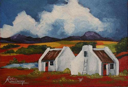 DEBRA ROUSSEAU  " Wine Workers Houses 1" Original direct from Artist
