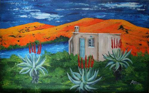DEBRA ROUSSEAU  " Breede River Aloe Shack" Original direct from Artist