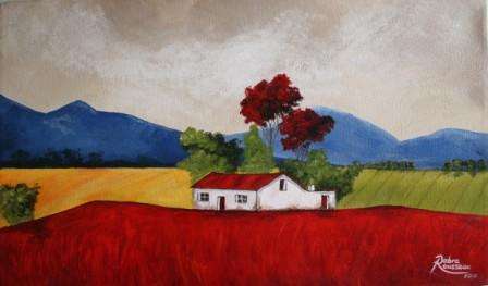 DEBRA ROUSSEAU  "The Overberg Mountains 2" original  direct from artist