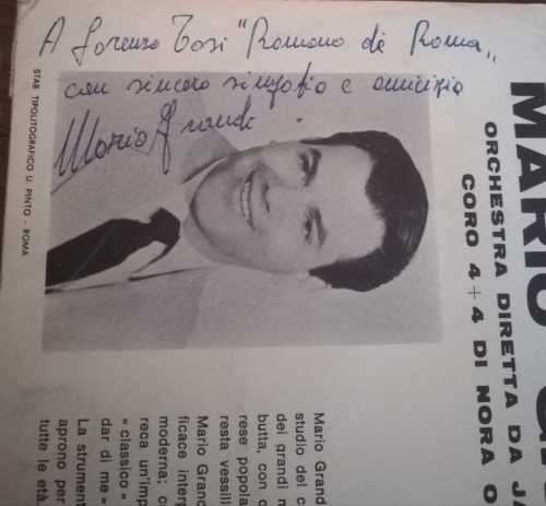 MARIO GRANDI - Signed - 45RPM RECORD