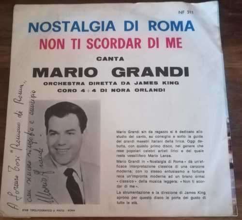 MARIO GRANDI - Signed - 45RPM RECORD