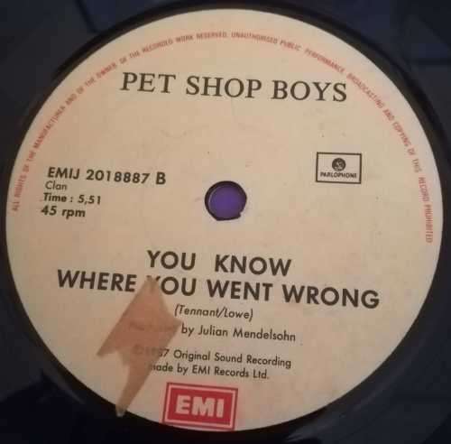 PET SHOP BOYS - IT`S A SIN 45RPM RECORD