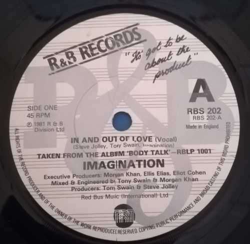 IMAGINATION - IN AND OUT OF LOVE 45RPM RECORD
