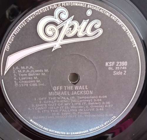 MICHAEL JACKSON - OFF THE WALL LP VINYL RECORD