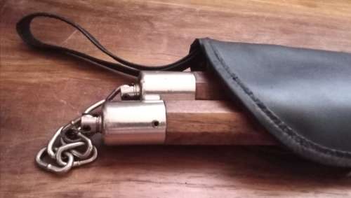 Nunchakus in zipper pouch. Lenght 30 cm.