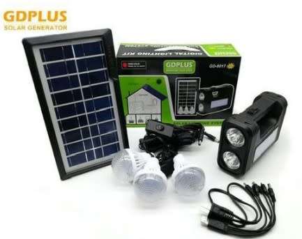 GDPLUS SOLAR GENERATOR DIGITAL LIGHTING KIT-INCLUDES SOLAR PANEL &3 LIGHTS