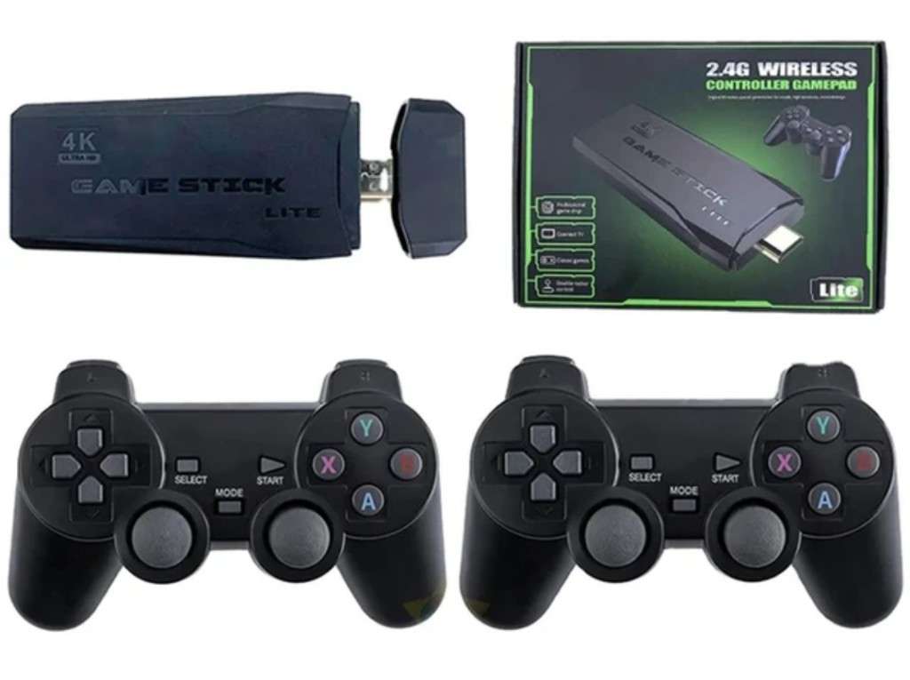 COMBO RETRO ARCADE GAME HDMI GAME STICK WITH BATTERY CHARGER AND 4 AAA BATTERIES. NEW