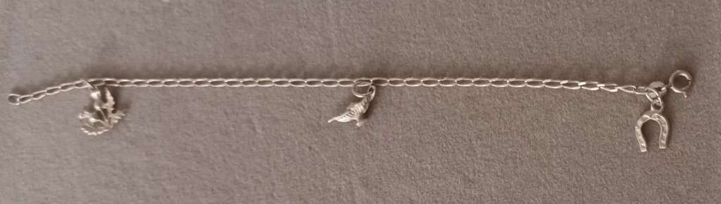 Sterling Silver Charm Bracelet. 3.1g. 18cm.