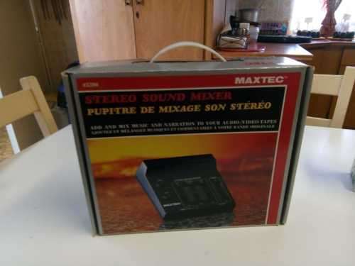 Vintage Brand New Maxtec Stereo Sound Mixer. With Dynamic Microphone.