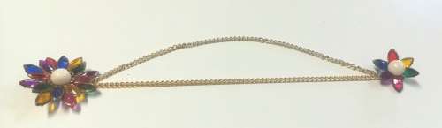 Vintage Cardigan Sweater Brooches with chains.