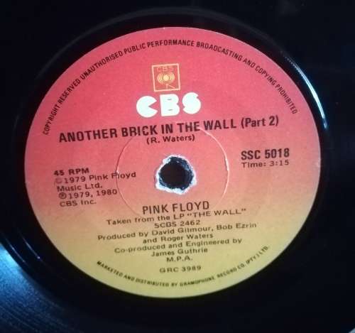 PINK FLOYD - ANOTHER BRICK IN THE WALL PART 2 45RPM RECORD