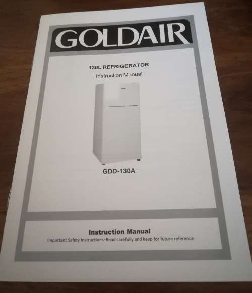 GOLDAIR 130liter doubledoor refrigerator. Like new. Length 102cm. Width 40cm. (NO DELIVERY)