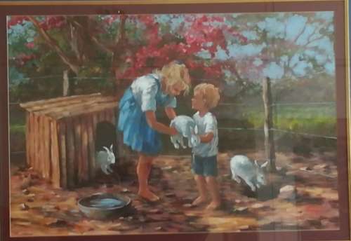 Oil Painting by Lienkie Lombard.  Width 93cm. Length 1.7m.