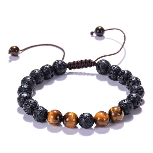 Lava and Tiger eye stone beads bracelet