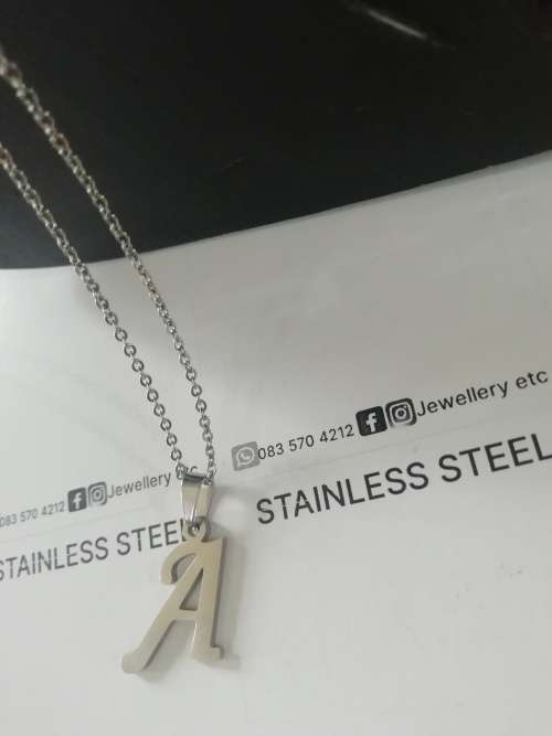 Stainless steel alphabet letter pendant and necklace