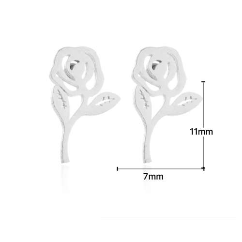 Rose Flower Stud Earrings