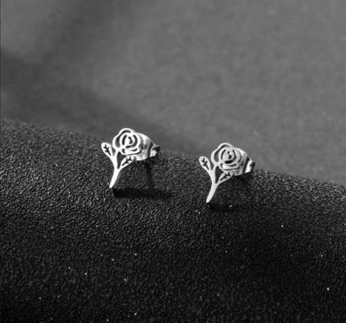 Rose Flower Stud Earrings