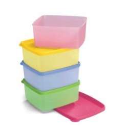 Tupperwares LIFETIME GUARANTEE Fiesta Small Square Rounds