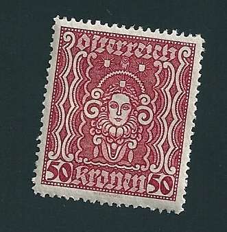 Austria red stamps 50 kronen