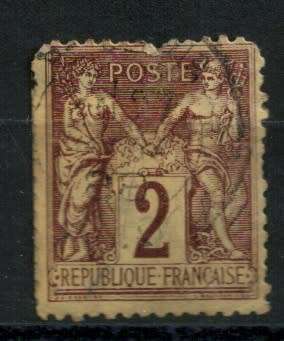 France 1877 -1900 Pax and Mercur  brown 2F nice space filler