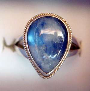 Solid Sterling silver with teardrop natural moonstone