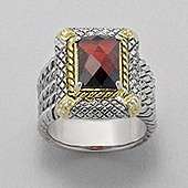 Monnalis Garnet solid sterling silver ring