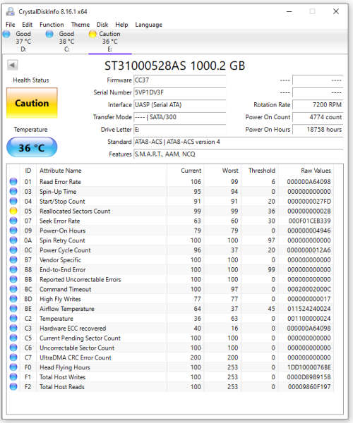 Seagate Barracuda 1TB 3.5` HDD (ST31000528AS)