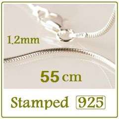 STUNNING 1.2mm Thick 925 STERLING SILVER SNAKE Chain - 55cm - 22" or 50cm - 20" Long