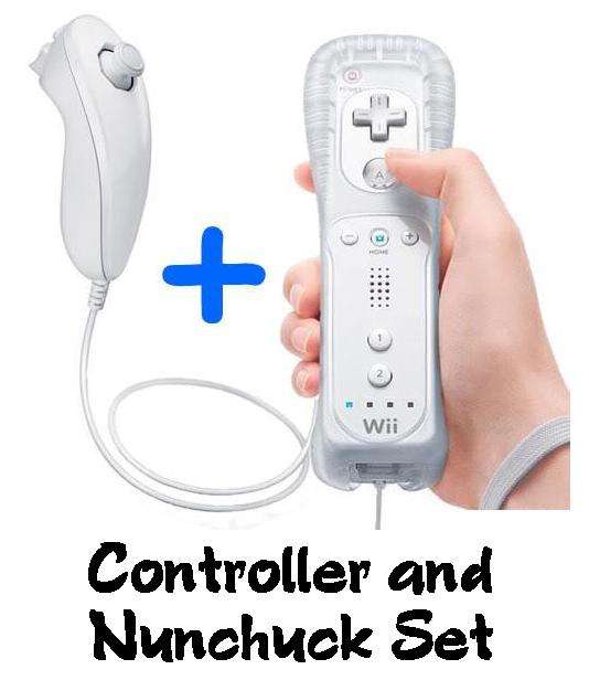 Nintendo WII Wireless Controller and Nunchuck SET incl Skins for Both "Brand NEW"